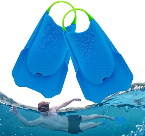 Aletas para natación, talón abierto, aletas cortas de silicona, aletas de natación de silicona, para hombres, principiantes, piscina, playa, buceo, esnórquel, entrenamiento de natación