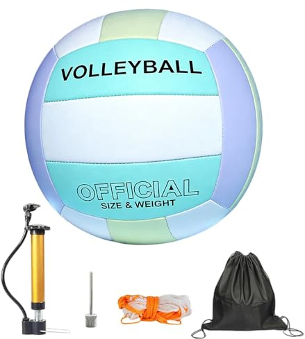 KQWVZ Volleyball Official Size 5, Girls Volleyball For Outdoor Or Beach Play, Soft Touch Volleyball Set, Beach Volleyball with Air Pump,Inflation Needle,Storage Bag, for Teens Adult Training Equipment