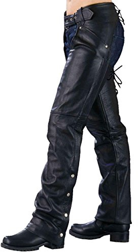 Milwaukee Leather Ladies Biker Chaps with LACES ON THE BACK … (X-Large)