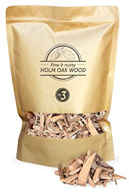 Smokey Olive Wood 1.7 litros, virutas de Madera de encina para Barbacoa & ahumar, Talla 2-3cm