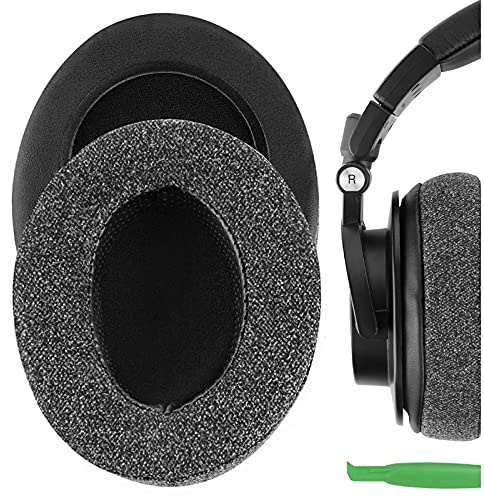 Geekria Comfort Linen Replacement Ear Pads for Audio-Technica ATH-M50XBT, M50xBT2, M50X, M60X, M40X, M30X, M20X, M10X, ATH-ANC9 Headphones, Repair Parts with Video Guide (Dark Grey)