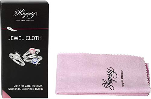 Hagerty Paño de limpieza para joyas para piedras preciosas oro platino 36 x 30 cm I Impregnated algodón paño de limpieza eficiente para diamante zafiro rubí