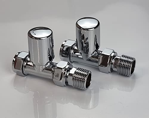 Manissa Milano Straight Chrome Towel Rail Valves 1/2 /15mm Radiator valves