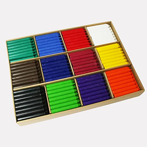 Adina Großpackung Wachsmalstifte 360 Stück ca.2,3kg in 12 Farben, hergestellt in Polen, CE-zertifiziert