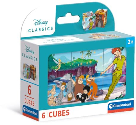 Clementoni Disney Classics 6 Würfel Puzzle Kinder - Geschicklichkeitsspiel für Kinder ab 3 Jahren - Sensorik- & Motorikspielzeug 40657