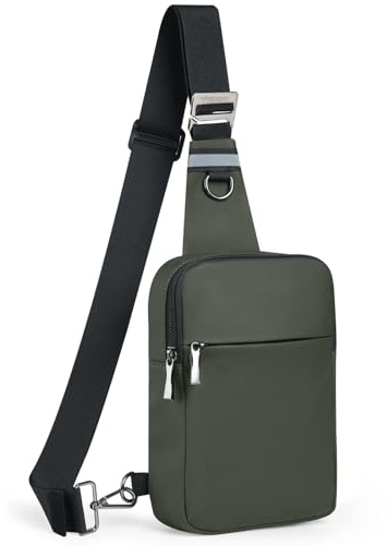 Tibroni Liten sling bröstväska crossbody axelväska anti-stöld för män och kvinnor med RFID-blockering för resa, shopping, vandring, cykling, S