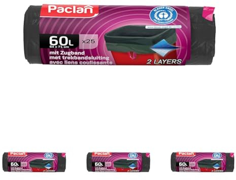 Paclan Sacos con cordón (25 x 60 L), diseño de ángel, color verde y gris (Paquete de 4)