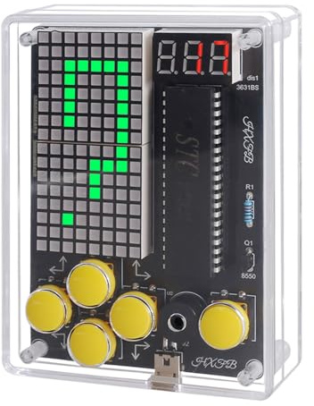 7-in-1 Electronic Game Soldering Project Kit, DIY Retro Handheld Game Console with Adjustable Difficulty Levels and Pause Feature, Ideal for STEM Education College High School Soldering Practice