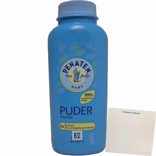 usy Bundle für Penaten Puder auf Basis von Maisstärke mit Aloe und Vitamin E (100g Flasche) + usy Block