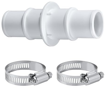 GUIZIYAO Blanco Conector De Manguera De Piscina 2 Piezas Abrazaderas Manguera Acero Inoxidable, Adaptador Tubo 32 A 38 para Conectar A Mangueras Aspiradora Y Bomba Piscina