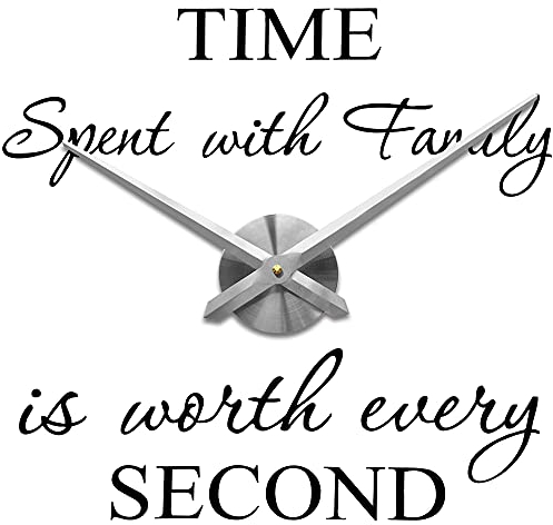 VANGOLD 3D DIY Wall Clock Hands Movement Mechanism Kits Home Office Art Decoration Quartz Clock Accessories (Silver)