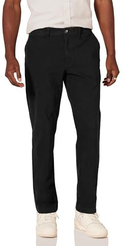 Amazon Essentials Herren Legere Stretch-Chinohose mit schmaler Passform, Schwarz, 34W / 32L