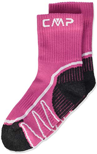 CMP - Chaussette de trekking enfant Poly Mid, Géranium-Blanc, 25/27