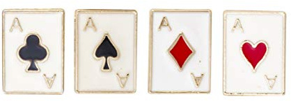 Knighthood Asso di Diamanti Cuori Picche Clubs Carta da Gioco Spilla Distintivo Cappotto Abito da Cerimonia Regalo Camicia da Festa Collare Accessori Spilla per Uomo
