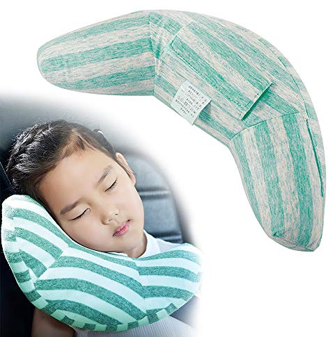 Gurtpolster für Kinder - Auto Schlafkissen Reise Nackenkissen Nackenhörnchen Sicherheitsgurt Auto sitz Kopfkissen Gürtel Pillow Schulterschutz Maschinenwaschbar Super weich (Blau)
