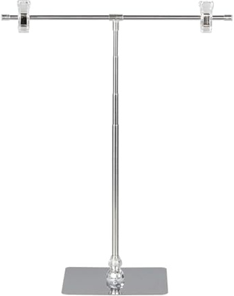 Baoblaze Adjustable Poster Stand with Clip Stainless Steel Display Banner Stand Holder Floorstanding Sign Display Stand for Shop