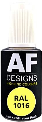 Alex Flittner Designs Lackstift RAL 1016 SCHWEFELGELB glänzend 20ml Reparaturstift Acryl Retuschierlack Reparaturlack Holz Metall Möbel Bad