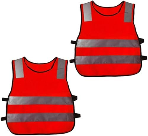 Chaleco de seguridad, chaleco de seguridad reflectante, paquete de 2 niños, bebé, alta visibilidad, alta visibilidad, reflectante, niños, niños pequeños, ropa de trabajo, chaleco, chaqueta, 4 bandas,