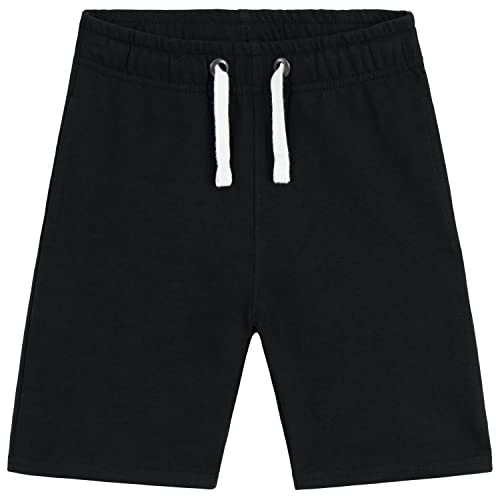 CityComfort Pojkshorts för barn Tonåringar Sommar Fransk frotté Sportshorts Pojkar Löpning Activewear Fotbollsshorts med fickor Casual Holiday Beach Jersey Barn Sportshorts Andas (Svart, 9-10 år)