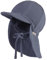 Sterntaler Schirmmütze Nacken Musselin - Unisex Mütze aus Baumwoll Musselin (Bio) - UV-Schutz 50+ Sonnenhut mit Nackenschutz - Baby- und Kinder Sommer Kopfbedeckung zum Binden - graublau, Größe 47