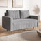 MOTIVENA Leo 2-Sitzer Schlafsofa, 160 cm Breit, Grau, Samt, Bonellfederkern