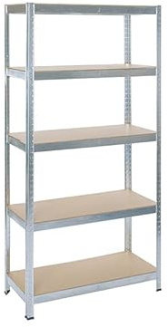 Practo Étagère de Rangement - Robuste, 180 cm x 90 cm x 40 cm, 5 Tablettes en MDF, Montage sans Boulons, Capacité de Charge de 175 kg par Tablette