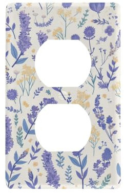 Lovely Lavender Floral White Decorative single light switch cover unique switch and outlet cover plate tapa para switch de luz 4.53 x 2.76 Toggle Switch
