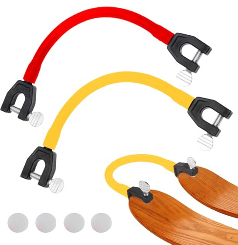 2 Pezzi Connettore per Punte da Sci per Bambini, Portatile Aiuto per L'Allenamento di Sci Trainer Connettore Punta da Sci Per Punta Da Snowboard Per Bambini Principianti (Rosso Giallo)