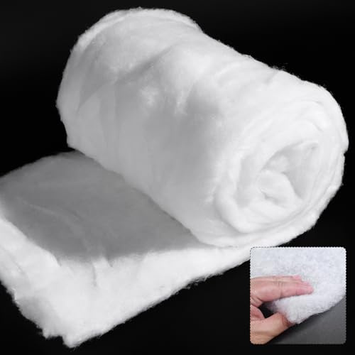 Nuyoah Upholstery Wadding Volume Fleece Upholstery Fleece Sold by the Metre 100% Polyester Washable Ironable Patchwork Fleece Wadding Padding Cotton as Filling Fleece No Adhesive Layer (200 g/m² 1.5 x