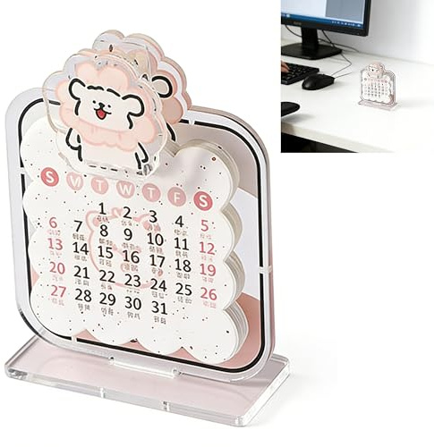Syiyunran Calendario Da Tavolo In Acrilico Formato Mini Geniale - Gennaio a Dicembre 2026, 1 Pezzo, Pianificazione per Casa e Ufficio Mensile Stile Flip Parete Scrivania Del Lamento
