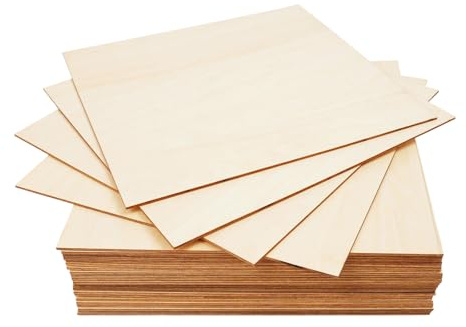 30-pack plywoodskivor 3 mm, lindträ 30 × 30 cm för modellbygge, träplattor för pyssel, gör-det-själv-träbearbetning, pyrografi, laserbearbetning