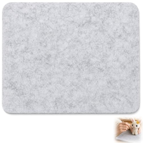 Almohadilla de fieltro de aguja de 25,5 x 20,4 cm, color gris, suministros esenciales para manualidades de fieltro de lana, herramienta de feltrado, accesorio de feltrado