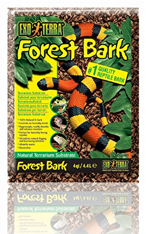Exo Terra Forest Bark, Terrarium Substrat aus Tannenrinde, ideal für feuchtigkeitsliebende Reptilien, Amphibien und Wirbellose, 4,4L