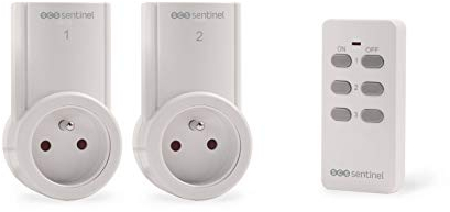 SCS Sentinel, HCN0014, Kit 2 Prises Télécommandées sans Fil 2300W 10A, Portée en Champ Libre 30 m, Télécommande Pile Incluse, ControlPower 2300W, Blanc