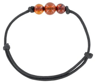 Nature d'Ambre - Bracelet Cordon Noir et Ambre - Homme