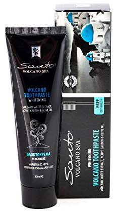 Santo Volcano svart tandkräm + gratis tandborste