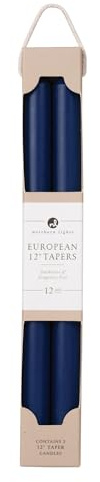 Northern Lights Candles - 12 2PK Premium Tapers, Midnight Blue - 72860