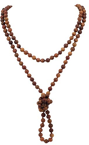 Firstmeet Fashion Natural Round Wood Beads 60'' Long Strand Art Deco Necklace for Women(XL-1170-B)