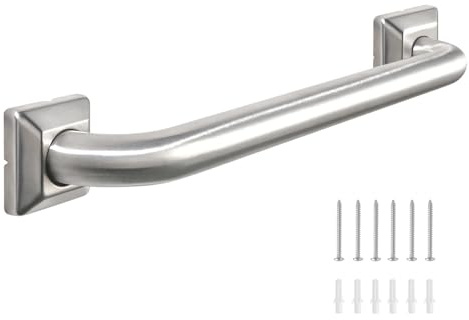 Bathroom Grab Bars Stainless Steel Handrail ADA Compliant 500lbs bathtubs and Showers Toilet Handle Safety for Handicap, Elderly, Disabled, Injury (12 inches)