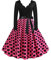 EFOFEI Robe de Soirée Femme Vintage Col en V Imprimé Noël Rose XXL A-Ligne Longue Manches Longues Ceinture Élégante Bow