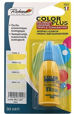 Générique Colorant Universel TRIPLE CONCENTRE Pour peinture jusqu'a 10 Litres - 30ml – Made in France - JAUNE BRILLANT - 2002