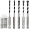 AKYLIN Bohrer Set，Sechskantschaft Schnellbohrkronen，Mehrzweckbohrer Set，Fliesenbohrer Glasbohrer Set Ø4-5-6-6-8mm，5-tlg Bohren mit Hartmetallspitze für Mauerwerk，Ziegel，Fliesen，Kunststoff，Holz