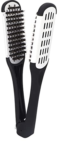 Peigne Lisseur à Barbe, Brosse à Lisser Professionnelle Double Face, Brosse à Barbe En Forme De V – Outil D'attelle De Cheveux élégant Pour Barbe Lisse Et Soyeuse(blanc)