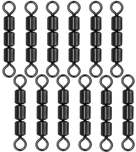 12 Stück Dreifachwirbel Angeln，Wirbel Angeln Forellen Angeln Angel-Zubehör Set Wirbelsortiment Angelwirbel