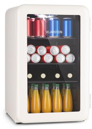 Klarstein Mini Frigo de Chambre de 70L pour Boissons et Bieres, Petit Frigo Silencieux, Mini Bar Intérieur/Ext, Petit Refrigérateur Camping, Stockage de Vins et Boisssons, Étagères Amovibles, 0-10°C