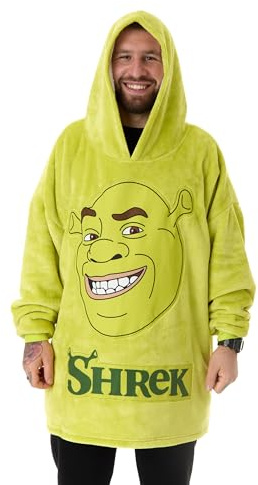 Vanilla Underground Shrek Sudadera con Capucha Unisex | Sudadera con Capucha Verde para Adultos con gráficos de Cara del Personaje Shrek | Ropa de Estar por casa con Forro de Sherpa de Talla única