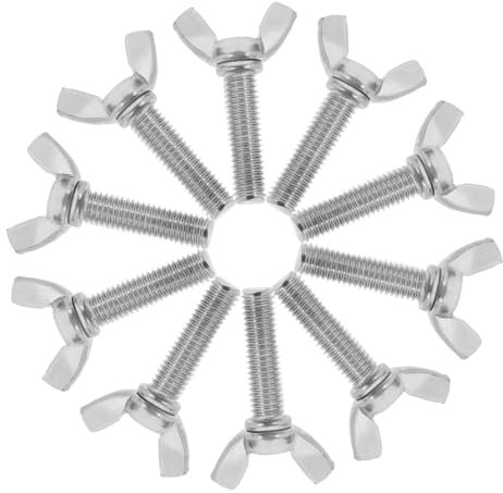 Cabilock 10 Pezzi Viti a Farfalla M8x30 in Acciaio Inox 304, Bulloni Ad Alette Per Fissaggio Manuale Rapido, Resistenti Per Assemblaggio Mobili e Riparazioni Macchinari