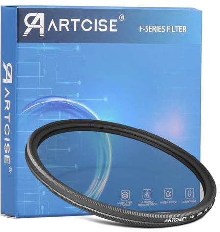 ARTCISE Filtre polarisant circulaire ultra-fin entièrement métallique CNC pour appareil photo reflex numérique Canon, Nikon, Sony 49 mm