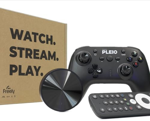 Netgem PLEIO | 12 Months Extra Channels & Cloud Gaming | 4K PLEIO Streaming Device Gamepad Voice Remote provided | Freely Live TV Catch-up Apps over WiFi YouTube Video and many more