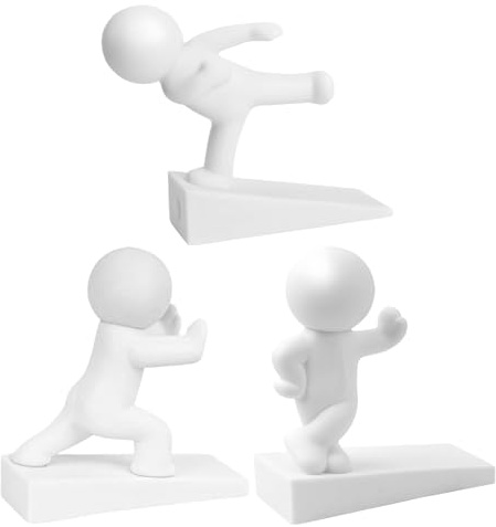 3PCS Simpatico Fermaporta Da Pavimento, 12,2x12cm ABS Decorativo Fermaporta, Design Antiscivolo Con Parte Inferiore A Forma Di Per Proteggere Il Pavimento